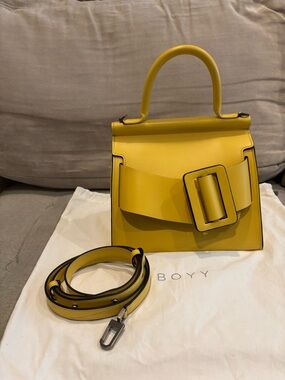 BOYY Yellow Kara Small Top-Handle Satchel with Oversized Buckle